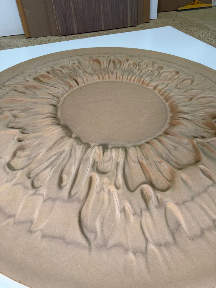 Circular flower relief
