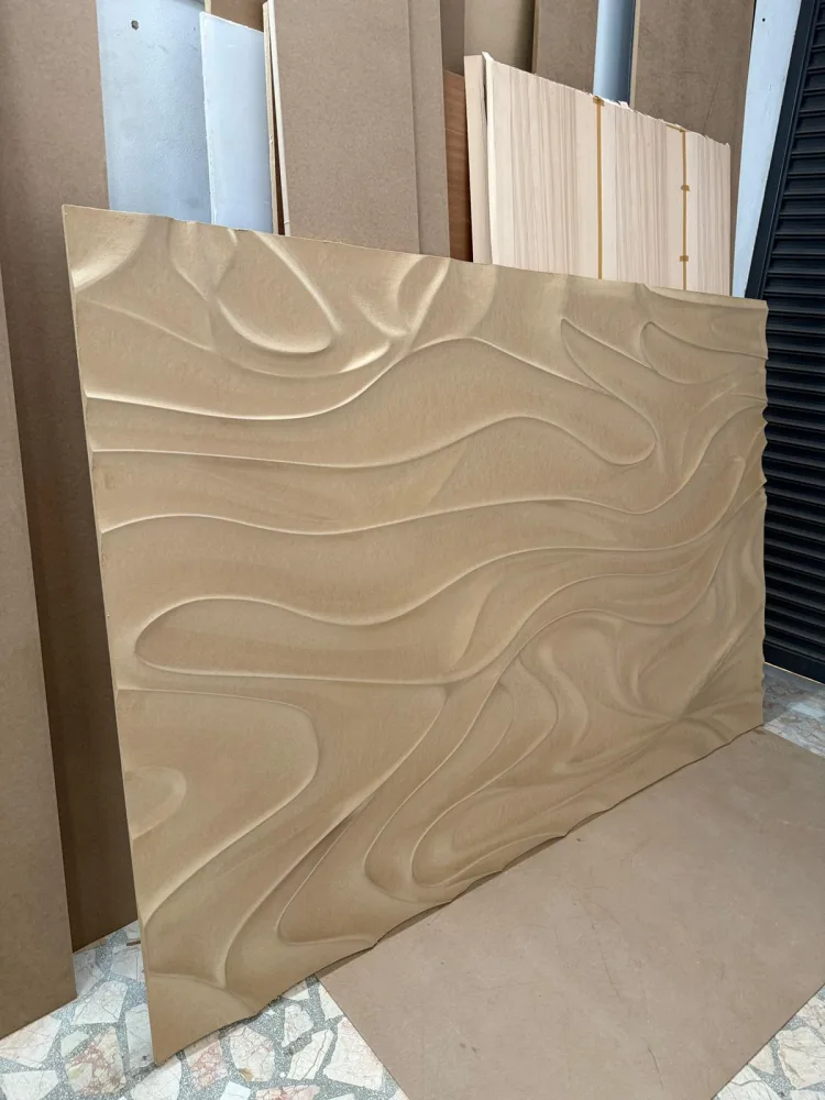 Rectangular relief with a wave-pattern surface