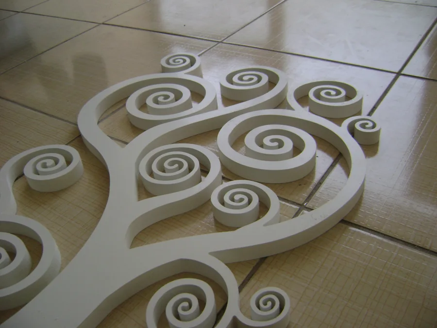 Spiral-pattern cut pieces